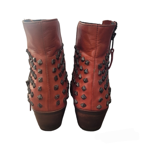 Minelli studded red ankle boots 37 - Picture 2 of 13